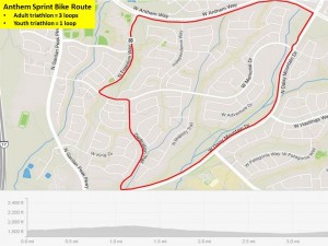 Anthem Sprint Triathlon Bike Route